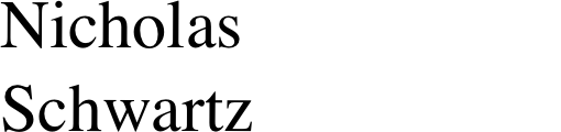 Nicholas Santangelo Schwartz